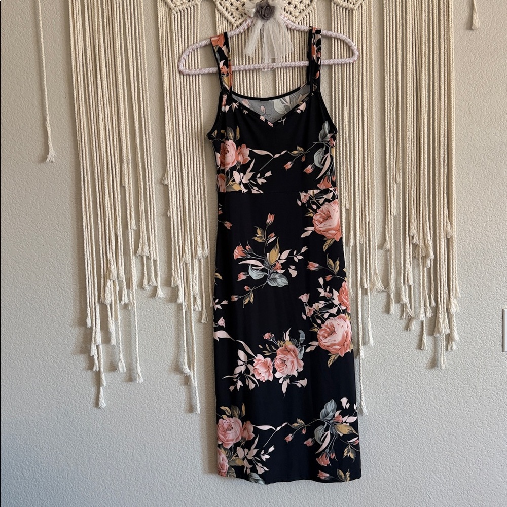Floral Black Dress